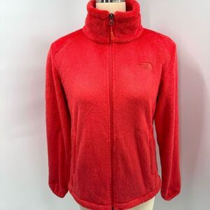 NORTH FACE womens osito fleece jacket full zip coral pink sz s